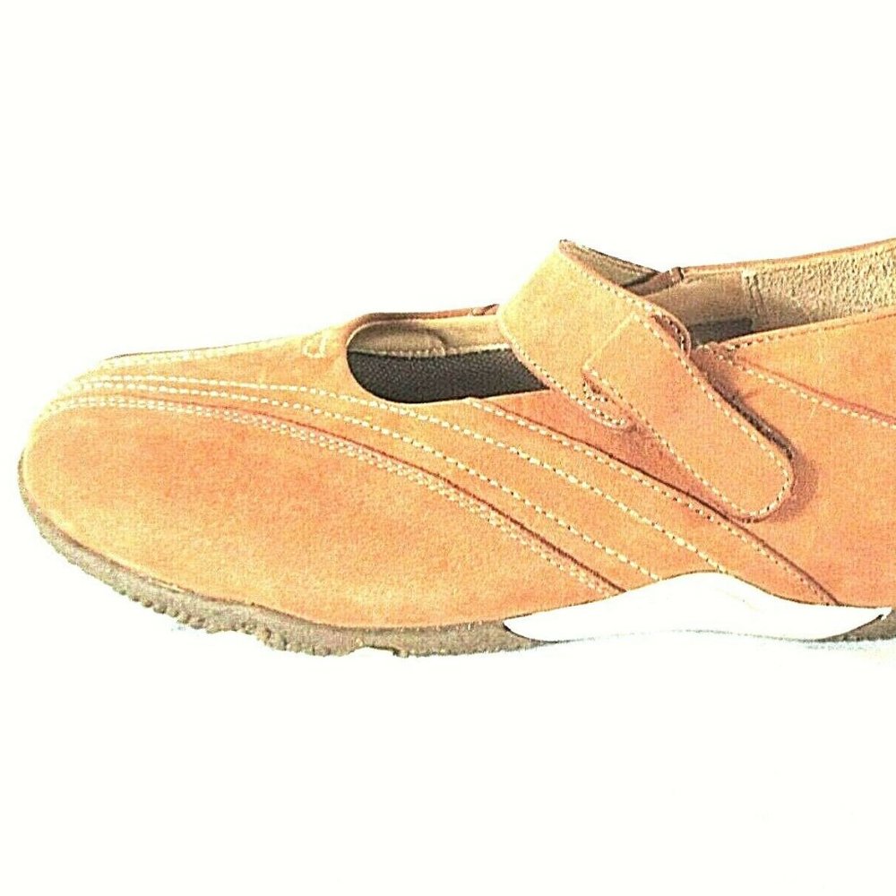 Zumfoot Brown Leather Suede Mary Jane Slip On Flat Shoes Women's 6 M (SW19)pm2